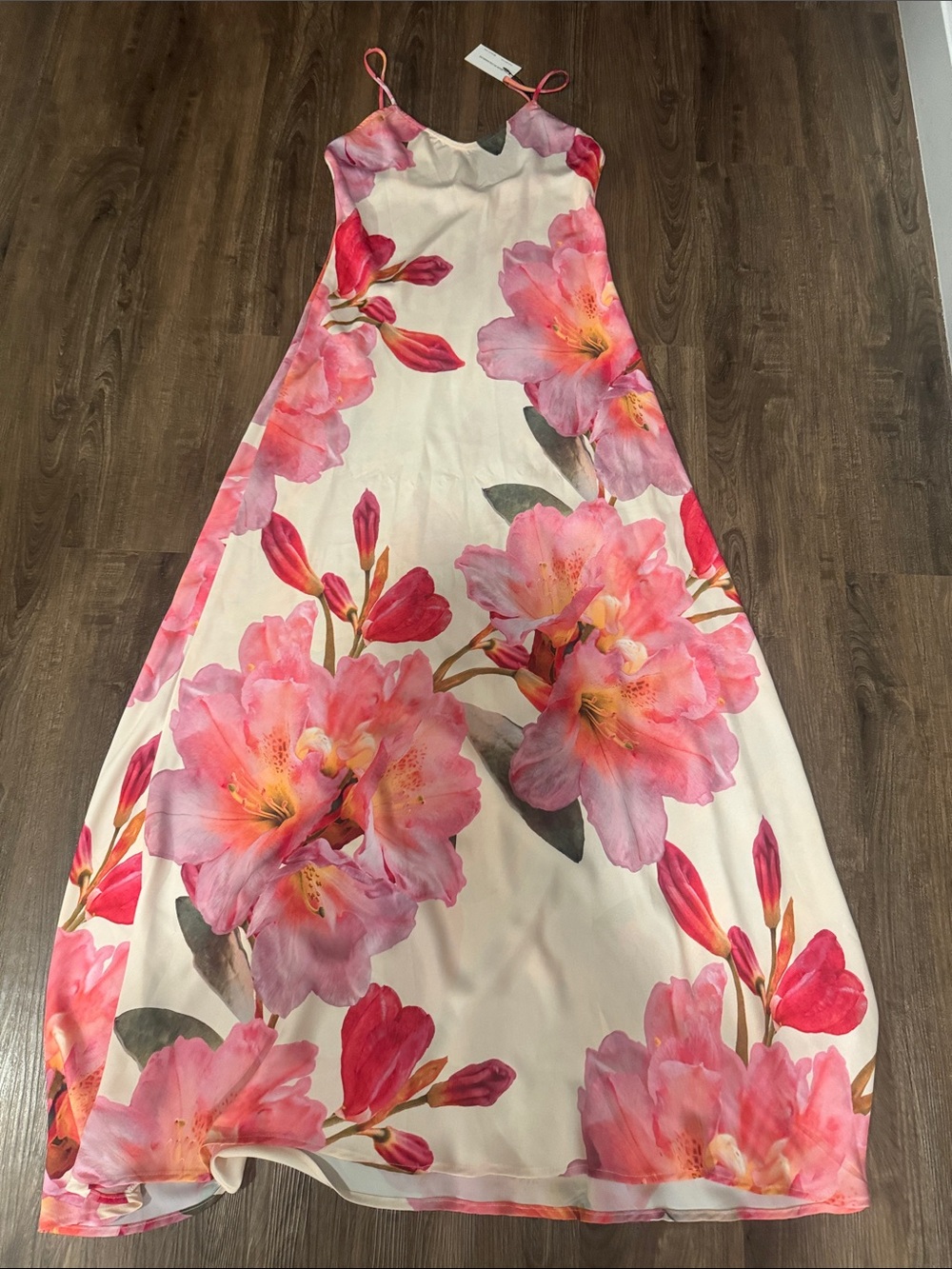 RESA Cream Maxi Dress with Pink Floral Print